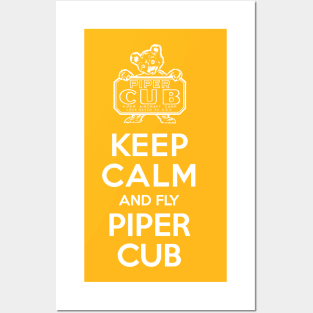 Keep Calm And Fly Piper Cub Pilot Aviation Shirt Posters and Art